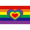 Generique Drapeau Rainbow Heart 90 x 150cm